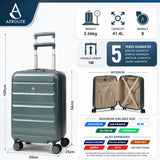 Aerolite 55x35x25cm Hard Shell Cabin Suitcase Air Europa Air France ITA Airways KLM Transavia Approved Carry On Luggage with TSA Lock 4 Spinner Wheels 41.4L Forest Green