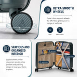 Aerolite 55x35x25cm Hard Shell Cabin Suitcase Air Europa Air France ITA Airways KLM Transavia Approved Carry On Luggage with TSA Lock 4 Spinner Wheels 41.4L Forest Green