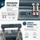 Aerolite 55x35x25cm Hard Shell Cabin Suitcase Air Europa Air France ITA Airways KLM Transavia Approved Carry On Luggage with TSA Lock 4 Spinner Wheels 41.4L Forest Green