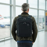 Aerolite 40x30x20cm Ryanair & Wizz Air Cabin Backpack – Underseat Carry On Hand Luggage, Lightweight 24L Travel Rucksack with Luggage Strap, Approved for easyJet & More (Black)