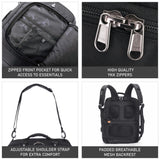 Aerolite 40x30x20cm Ryanair & Wizz Air Underseat Travel Backpack Cabin Size Hand Luggage with USB Charging Port RFID Pocket Wet Compartment YKK Zippers Luggage Strap Black