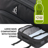 Aerolite 40x30x20cm Ryanair & Wizz Air Underseat Travel Backpack Cabin Size Hand Luggage with USB Charging Port RFID Pocket Wet Compartment YKK Zippers Luggage Strap Black