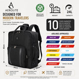 Aerolite 40x30x20cm Ryanair Wizz Air Cabin Backpack 24L Underseat Carry On Travel Rucksack with Removable Shoulder Pouch Lightweight Hand Luggage Bag