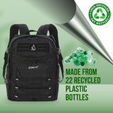 Aerolite 40x30x20cm Ryanair Wizz Air Cabin Backpack 24L Underseat Carry On Travel Rucksack with USB Charging Port Water Resistant Recycled Fabric for Flights Hiking Camping Black