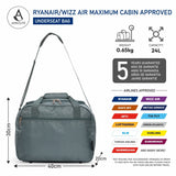 Aerolite 40x30x20cm Ryanair Wizz Air Cabin Holdall 24L Underseat Carry On Travel Bag with Shoulder Strap Lightweight Hand Luggage for EasyJet British Airways Lufthansa Green