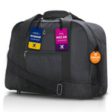 Aerolite 40x30x20cm Ryanair & Wizz Air Maximum Cabin Holdall Underseat Carry On Travel Bag 24L Lightweight Flight Bag with Shoulder Strap Easyjet Compatible Black