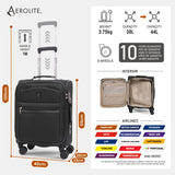 Aerolite Premium Expandable Cabin Suitcase 55x40x20cm to 55x40x23cm Ryanair Priority Carry On Luggage with Reinforced Metal Frame YKK Zippers TSA Lock Silent Spinner Wheels Anti Microbial Interior Soft Shell Hand Luggage