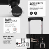 Aerolite Premium Expandable Cabin Suitcase 55x40x20cm to 55x40x23cm Ryanair Priority Carry On Luggage with Reinforced Metal Frame YKK Zippers TSA Lock Silent Spinner Wheels Anti Microbial Interior Soft Shell Hand Luggage