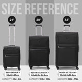 Aerolite Premium 3 Piece Expandable Luggage Set Cabin 28 Inch Large and 32 Inch Extra Large Soft Shell Suitcases with Reinforced Metal Frame Japanese YKK Zippers TSA Locks Silent Dual Spinner Wheels Black