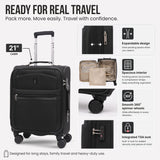 Aerolite Premium Expandable Cabin Suitcase 55x40x20cm to 55x40x23cm Ryanair Priority Carry On Luggage with Reinforced Metal Frame YKK Zippers TSA Lock Silent Spinner Wheels Anti Microbial Interior Soft Shell Hand Luggage