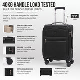 Aerolite Premium Expandable Cabin Suitcase 55x40x20cm to 55x40x23cm Ryanair Priority Carry On Luggage with Reinforced Metal Frame YKK Zippers TSA Lock Silent Spinner Wheels Anti Microbial Interior Soft Shell Hand Luggage