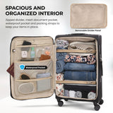 Aerolite Premium 3 Piece Expandable Luggage Set Cabin 28 Inch Large and 32 Inch Extra Large Soft Shell Suitcases with Reinforced Metal Frame Japanese YKK Zippers TSA Locks Silent Dual Spinner Wheels Black