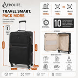 Aerolite Premium 28 Inch Expandable Large Suitcase 103L to 120L Lightweight Soft Shell Checked Luggage with Reinforced Metal Frame Japanese YKK Zippers TSA Lock Silent Dual Spinner Wheels