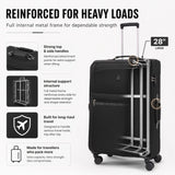 Aerolite Premium 28 Inch Expandable Large Suitcase 103L to 120L Lightweight Soft Shell Checked Luggage with Reinforced Metal Frame Japanese YKK Zippers TSA Lock Silent Dual Spinner Wheels