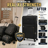 Aerolite Premium 28 Inch Expandable Large Suitcase 103L to 120L Lightweight Soft Shell Checked Luggage with Reinforced Metal Frame Japanese YKK Zippers TSA Lock Silent Dual Spinner Wheels