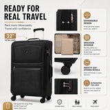 Aerolite Premium 32 Inch Extra Large Expandable Suitcase 150L to 172L Lightweight Soft Shell Checked Luggage with Reinforced Metal Frame Japanese YKK Zippers TSA Lock Silent Dual Spinner Wheels