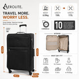 Aerolite Premium 32 Inch Extra Large Expandable Suitcase 150L to 172L Lightweight Soft Shell Checked Luggage with Reinforced Metal Frame Japanese YKK Zippers TSA Lock Silent Dual Spinner Wheels