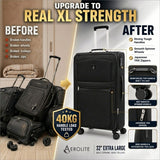 Aerolite Premium 32 Inch Extra Large Expandable Suitcase 150L to 172L Lightweight Soft Shell Checked Luggage with Reinforced Metal Frame Japanese YKK Zippers TSA Lock Silent Dual Spinner Wheels