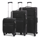 Aerolite Premium 3 Piece Expandable Luggage Set Cabin 28 Inch Large and 32 Inch Extra Large Soft Shell Suitcases with Reinforced Metal Frame Japanese YKK Zippers TSA Locks Silent Dual Spinner Wheels Black