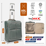 Aerolite 56x45x25cm Cabin Suitcase EasyJet Large Cabin British Airways and Jet2 Approved Carry On Luggage Lightweight 60L Soft Shell Travel Bag with TSA Lock 2 Wheels Green