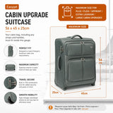 Aerolite 56x45x25cm Cabin Suitcase EasyJet Large Cabin British Airways and Jet2 Approved Carry On Luggage Lightweight 60L Soft Shell Travel Bag with TSA Lock 2 Wheels Green