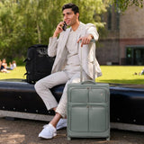 Aerolite 56x45x25cm Cabin Suitcase EasyJet Large Cabin British Airways and Jet2 Approved Carry On Luggage Lightweight 60L Soft Shell Travel Bag with TSA Lock 2 Wheels Green