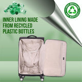 Aerolite Lightweight Soft Shell Complete Luggage Set (Cabin + Medium + Large Hold Luggage Suitcase) | 4 Dual Spinner Wheels