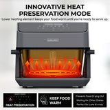 Olsen & Smith 2200W Dual Zone Air Fryer 8L Glass Smart WiFi Air Fryer with Tuya App Visible Cooking Window Removable Divider Touch Controls Presets for Meat Fish Fries Baking