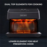 Olsen & Smith 2200W Dual Zone Air Fryer 8L Glass Smart WiFi Air Fryer with Tuya App Visible Cooking Window Removable Divider Touch Controls Presets for Meat Fish Fries Baking