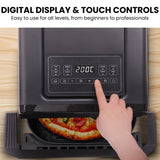 Olsen & Smith 2400W Pizza Air Fryer Oven with 12 Inch Pizza Stone 9 Cooking Modes 360° Air Circulation Air Fry Bake Grill Stone Baked Pizza Oven Black