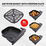 Olsen & Smith 2400W Pizza Air Fryer Oven with 12 Inch Pizza Stone 9 Cooking Modes 360° Air Circulation Air Fry Bake Grill Stone Baked Pizza Oven Black