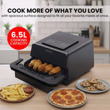 Olsen & Smith 2400W Pizza Air Fryer Oven with 12 Inch Pizza Stone 9 Cooking Modes 360° Air Circulation Air Fry Bake Grill Stone Baked Pizza Oven Black