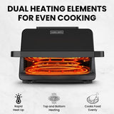 Olsen & Smith 2400W Pizza Air Fryer Oven with 12 Inch Pizza Stone 9 Cooking Modes 360° Air Circulation Air Fry Bake Grill Stone Baked Pizza Oven Black