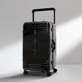 Aerolite Zipperless Aluminium Frame Trunk Suitcase 97.6L Large Checked Luggage with TSA Latch Locks Silent Hinomoto Wheels Polycarbonate Shell & 15 Year Warranty Black