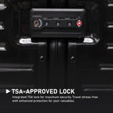 Aerolite Zipperless Aluminium Frame Trunk Suitcase 97.6L Large Checked Luggage with TSA Latch Locks Silent Hinomoto Wheels Polycarbonate Shell & 15 Year Warranty Black