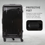 Aerolite Zipperless Aluminium Frame Trunk Suitcase 97.6L Large Checked Luggage with TSA Latch Locks Silent Hinomoto Wheels Polycarbonate Shell & 15 Year Warranty Black