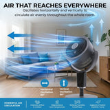 Olsen & Smith 6 in 1 Pedestal and Tabletop Air Circulator Fan Quiet Oscillating Desk and Floor Standing Fan with Remote Control Adjustable Height for Bedroom Office Living Room Grey