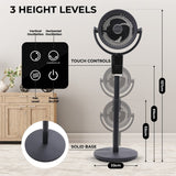 Olsen & Smith 6 in 1 Pedestal and Tabletop Air Circulator Fan Quiet Oscillating Desk and Floor Standing Fan with Remote Control Adjustable Height for Bedroom Office Living Room Grey
