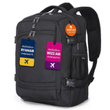 Aerolite 40x30x20cm Ryanair & Wizz Air Underseat Travel Backpack Cabin Size Hand Luggage with USB Charging Port RFID Pocket Wet Compartment YKK Zippers Luggage Strap Black