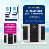 5 Cities 40x30x20cm Ryanair & Wizz Air Max Size Under Seat Cabin Bags Maximum Size Foldable Carry On Small Lightweight Holdall Bag Hand Cabin Luggage Flight Travel Duffle Bag 40x30x20 Black