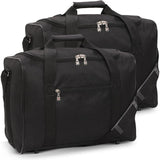 5 Cities 40x30x20cm Ryanair & Wizz Air Max Size Under Seat Cabin Bags Maximum Size Foldable Carry On Small Lightweight Holdall Bag Hand Cabin Luggage Flight Travel Duffle Bag 40x30x20 Black (2x Black)
