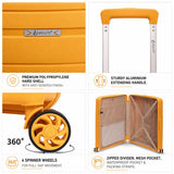 Aerolite Premium PP 2 Piece Luggage Set Expandable 21 Inch Cabin and 28 Inch Large Polypropylene Hard Shell Suitcases with Dual Spinner Wheels, TSA Lock and Lightweight Travel Luggage Mango