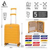 Aerolite Premium PP 2 Piece Luggage Set Expandable 21 Inch Cabin and 28 Inch Large Polypropylene Hard Shell Suitcases with Dual Spinner Wheels, TSA Lock and Lightweight Travel Luggage Mango