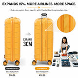 Aerolite Premium PP 2 Piece Luggage Set Expandable 21 Inch Cabin and 28 Inch Large Polypropylene Hard Shell Suitcases with Dual Spinner Wheels, TSA Lock and Lightweight Travel Luggage Mango