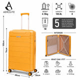 Aerolite Premium PP 2 Piece Luggage Set Expandable 21 Inch Cabin and 28 Inch Large Polypropylene Hard Shell Suitcases with Dual Spinner Wheels, TSA Lock and Lightweight Travel Luggage Mango