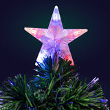 Olsen & Smith 3ft Fibre Optic Christmas Tree – Artificial Small Pre Lit Xmas Tree with Multicolour LED Lights, Star Tree Topper, 90 Branch Tips & Secure Base for Home or Office