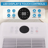 Olsen & Smith 12L/Day Portable Electric Dehumidifier – Home Dehumidifier with Laundry Mode, 2.1L Tank, 2m Drain Hose & Wheels for Bedroom, Bathroom, Kitchen & Basement – White