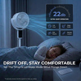 Olsen & Smith 6 in 1 Pedestal and Tabletop Air Circulator Fan Quiet Oscillating Desk and Floor Standing Fan with Remote Control Adjustable Height for Bedroom Office Living Room White