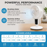 Olsen & Smith 6 in 1 Pedestal and Tabletop Air Circulator Fan Quiet Oscillating Desk and Floor Standing Fan with Remote Control Adjustable Height for Bedroom Office Living Room White