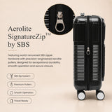 Aerolite FLX Front Opening Cabin Suitcase 55x40x20/23cm Expandable Carry On Luggage with Laptop Compartment USB Charging TSA Lock Silent Spinner Wheels 10 Year Warranty Black
